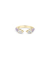 Split Diamond Solitaire Enamel Ring front view yellow gold with solitaire design