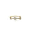 Star Station Band Ring front view yellow gold with multi-star design