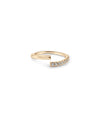 Split Diamond and Gold Band Ring rose gold with contrasting elements