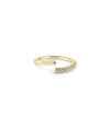 Split Diamond and Gold Band Ring side angle with diamond section detail