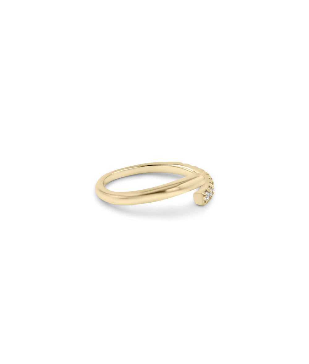 Split Diamond and Gold Band Ring - 79e | Everyday 14K Gold Jewelry