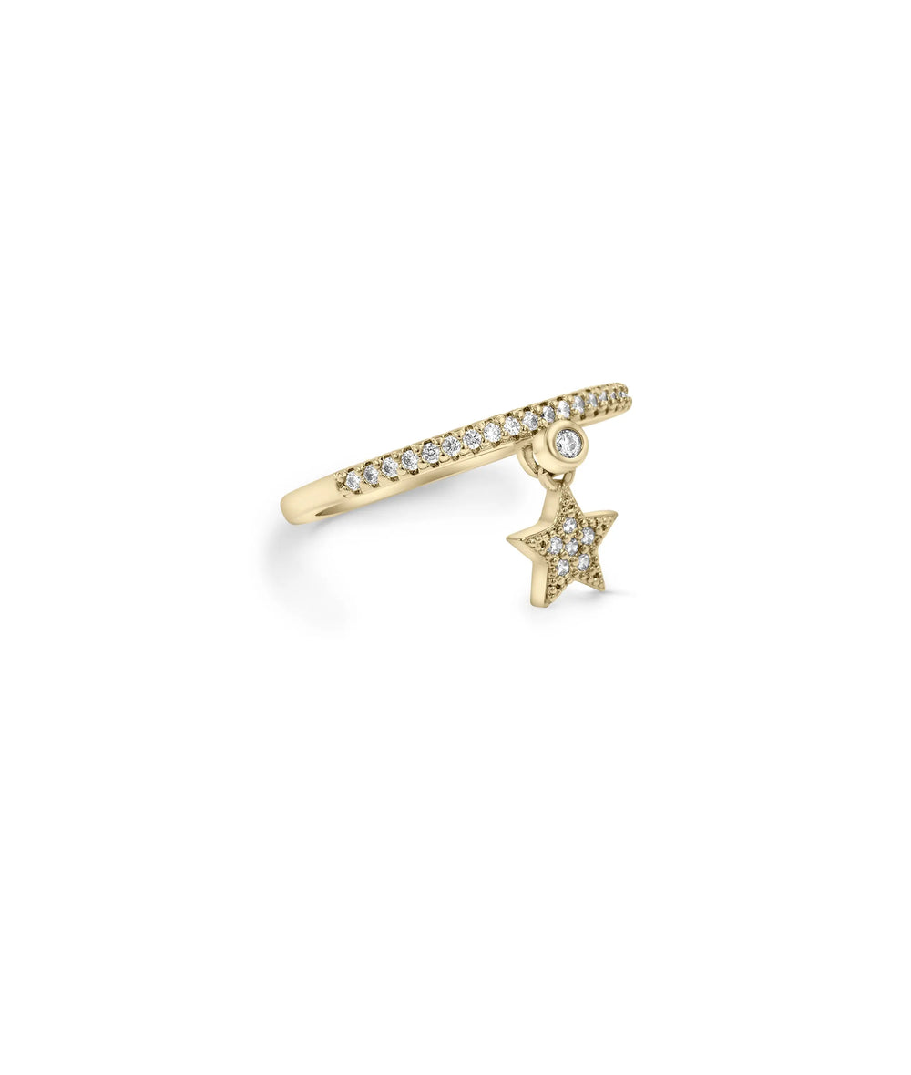 Star Diamond Ring side angle showing 7mm star detail
