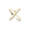 Snake Cross Ring front view yellow gold with serpent and cross design