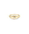 Evil Eye Diamond Ring front view yellow gold with protective eye design