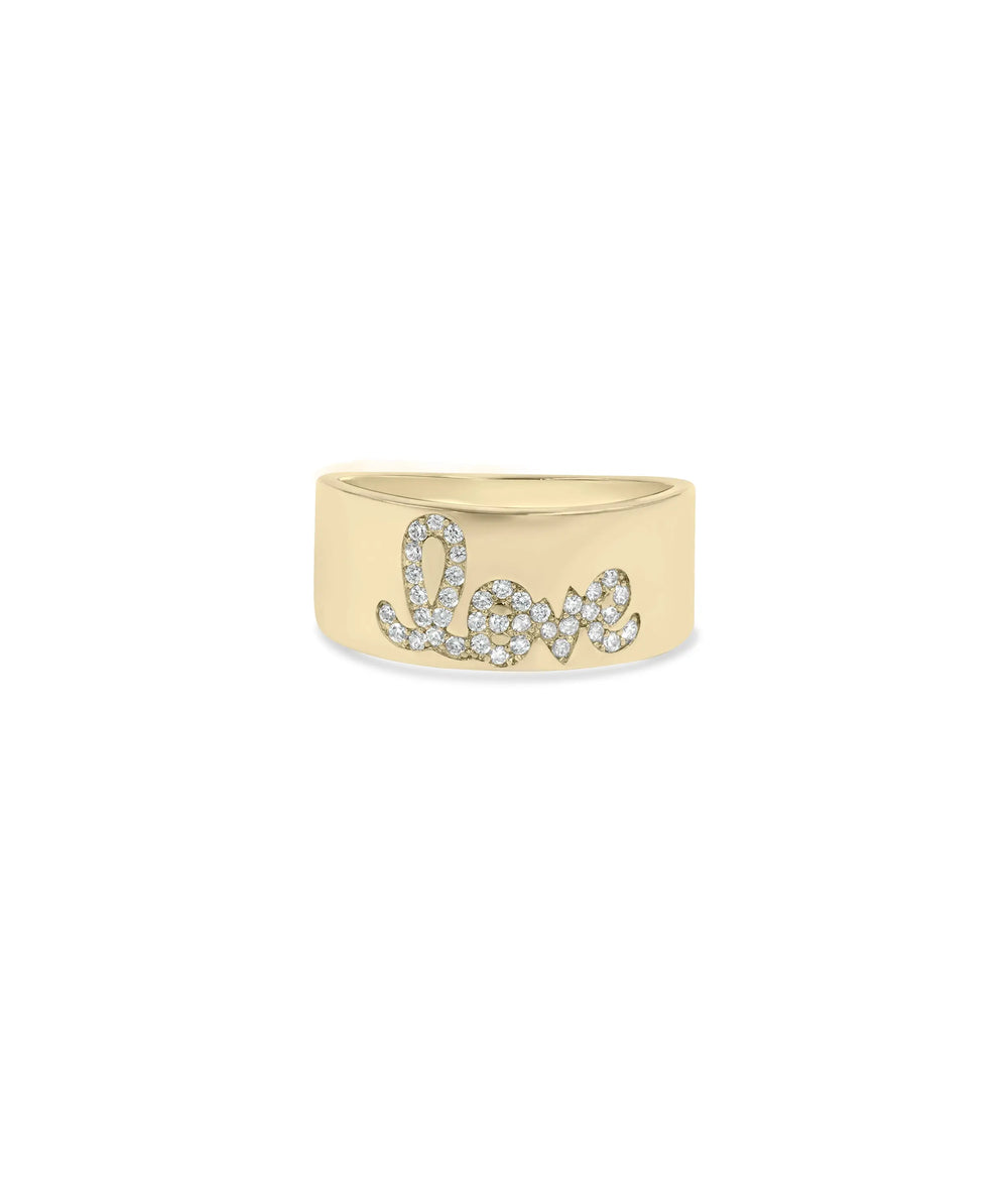 Mantra Band Ring front view yellow gold with engraved affirmation text