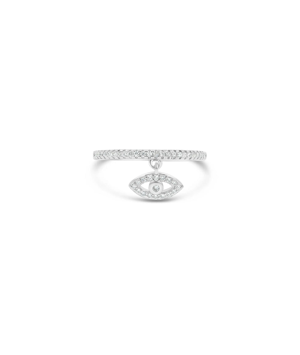 Evil Eye Diamond Ring white gold with sparkling diamond eye motif