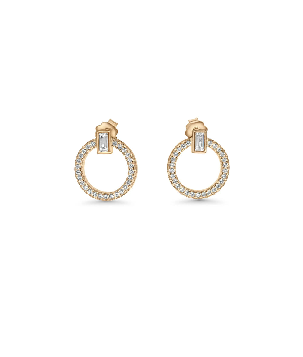 Circle Loop Earrings rose gold featuring eternal diamond motif