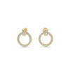 Circle Loop Earrings front view yellow gold with diamond circle design