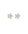 Flower Stud Earrings rose gold featuring botanical diamond motif