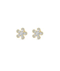 Diamond Flower Stud Earrings