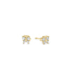 Diamond Butterfly Stud Earrings front view yellow gold with delicate wings