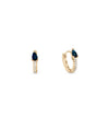 Diamond and Gemstone Solitaire Hoop Earrings rose gold featuring elegant design