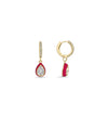 Solitaire Enamel Drop Earring front view yellow gold with colorful design