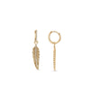 Diamond Feather Dangle Earrings rose gold featuring delicate diamonds