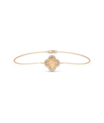 Fluted Clover Bracelet rose gold featuring dimensional leaf texture