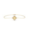 Fluted Clover Bracelet front view yellow gold with diamond clover charm