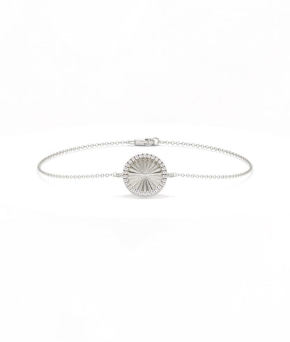 Fluted Circle Bracelet Diamond Eternity Gold Chain