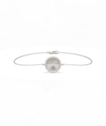 Fluted Circle Bracelet Diamond Eternity Gold Chain