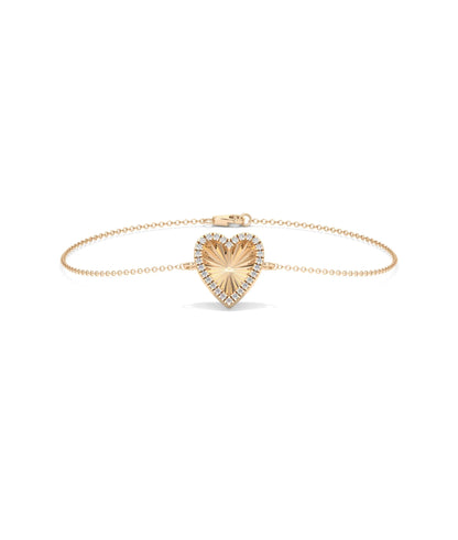 Fluted Heart Bracelet rose gold featuring romantic chain design