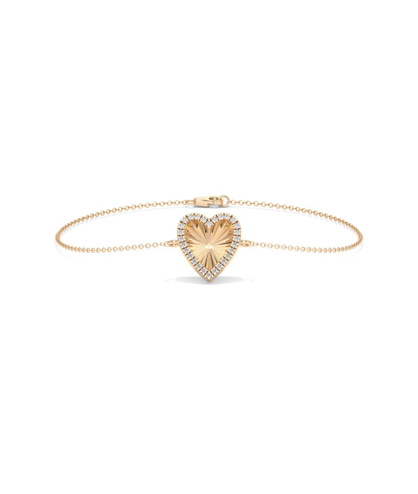 Fluted Heart Bracelet rose gold featuring romantic chain design alternate view
