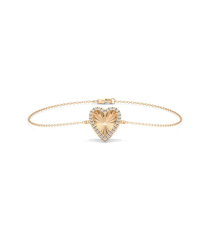 Fluted Heart Bracelet rose gold featuring romantic chain design