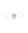 Fluted Heart Bracelet white gold with sparkling heart centerpiece