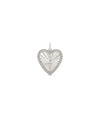 Fluted Heart Charm white gold with sparkling romantic symbol
