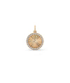 Fluted Circle Charm Diamond Eternity Pendant Gold