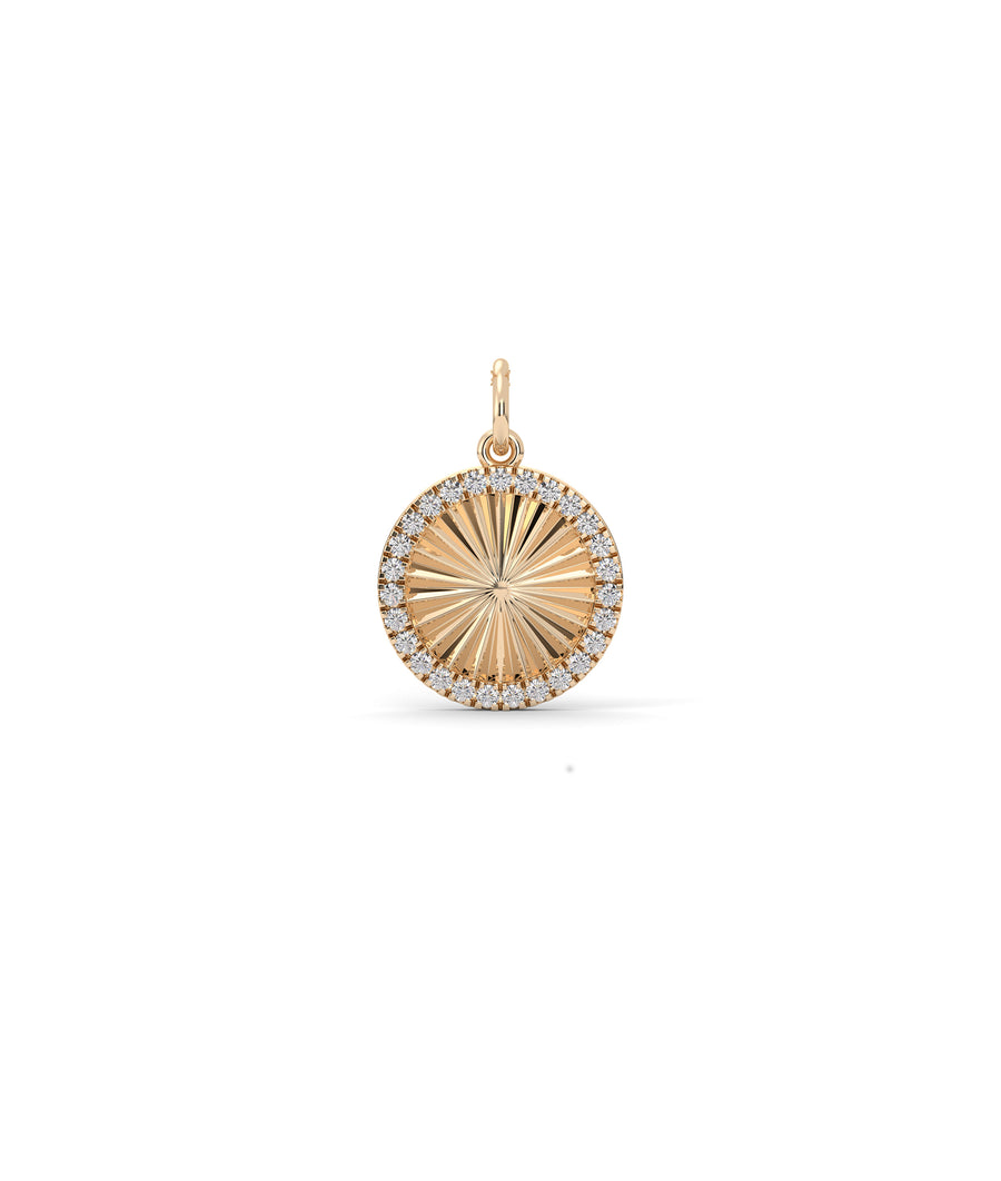 Fluted Circle Diamond Charm