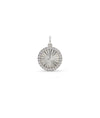 Fluted Circle Charm Diamond Eternity Pendant Gold