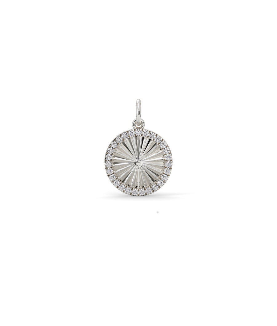 Fluted Circle Diamond Charm