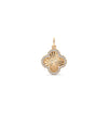 Fluted Clover Charm rose gold featuring dimensional leaf texture