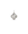 Fluted Clover Charm white gold with sparkling lucky symbol