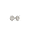 Fluted Circle Stud Earrings Diamond Gold Studs