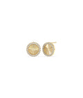 Fluted Circle Diamond Stud Earrings