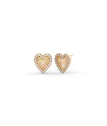 Fluted Heart Stud Earrings rose gold featuring romantic motif