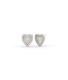 Fluted Heart Stud Earrings white gold with sparkling heart design