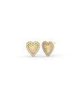 Fluted Heart Diamond Stud Earrings