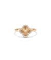 Fluted Clover Ring rose gold band featuring four leaf design