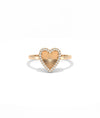 Fluted Heart Ring rose gold band featuring romantic design
