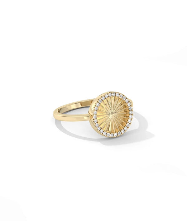 Fluted Circle Ring side profile showing textured band detail alternate view