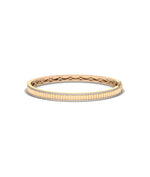 Rose gold fluted 2 row diamond bangle statement piece with doubled brilliance