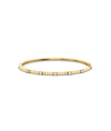 Fluted station diamond bangle front view in yellow gold with interval sparkle