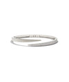 White gold fluted bypass bangle with modern bypass bands and diamond sparkle