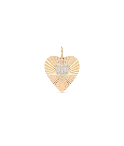 Rose gold fluted heart charm practical romantic jewelry with refined diamonds