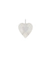 White gold fluted heart charm with versatile everyday heart shape design