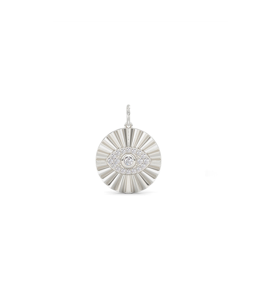 Fluted Evil Eye Circle Charm