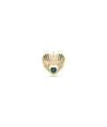 Fluted Shooting Star Heart Charm Gold