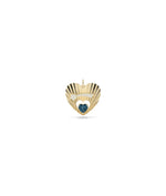 Fluted Shooting Star Heart Charm Gold