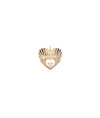 Fluted Shooting Star Heart Charm Gold